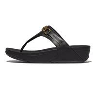 Fitflop Sandales Lulu en cuir à chaîne carrée pour femme, Noir, 39 EU