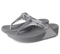 Fitflop Sandales Lulu en cuir avec nœud pailleté pour femme, Silvereen, 41 EU