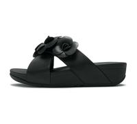 Fitflop Sandales LULU Flower Cross Slides pour femme, noir, pointure 40, Noir, 41 EU