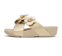 Fitflop Sandales LULU Flower Cross Slides pour femme, Platino, 37 EU, Platino, 37 EU