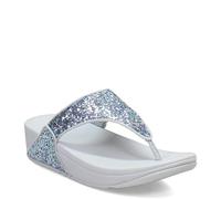 Fitflop Femme Lulu Multi-Tonal Glitter Toe-Post Sandals, Bleu, 36 EU