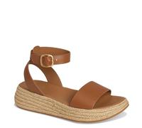 Fitflop Women's F-Mode Espadrille Leather Flatform a/Strap Sandals, Deep Tan, 37 EU