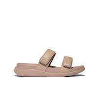 Fitflop Women's F-Mode Go Adjustable Flatform Two-bar Slides Sandal, beige, 36 EU