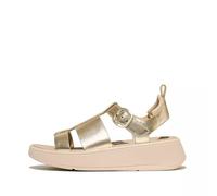 Fitflop Women's F-Mode Metallic Leather Flatform Fisherman Sandals, Platino, 39 EU