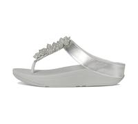 FitFlop Women's Fino Bauble-Bead Toe-Post Sandals Silver 5 Medium