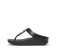 Fitflop Femme Fino Sandales en Cuir avec chaîne en Cristal, Noir, 43 EU