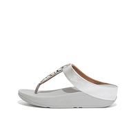 Fitflop Women's Fino Stone Trim Toe-Post Sandals, Argenté., 42 EU