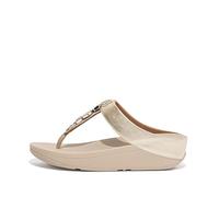 Fitflop Women's Fino Stone Trim Toe-Post Sandals, Platino, 39 EU