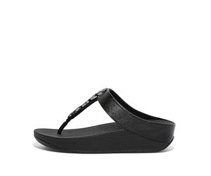 Fitflop Women's Fino Stone Trim Toe-Post Sandals, tout noir, 42 EU