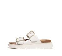 Fitflop Femme Gen-FF Buckle Two-Bar Leather Slides Sandale Glissante, Blanc, 38 EU