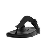 Fitflop Femme Iqushion Adjustable Buckle Flip-Flops Sandale Plate, Tout Noir, 36 EU