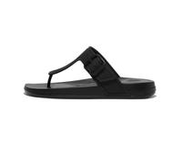 Fitflop Femme Iqushion Adjustable Buckle Flip-Flops Sandale Plate, Tout Noir, 42 EU