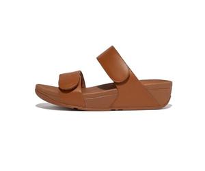 Fitflop Women's Lulu Adjustable Leather Slides Sandal, bronzage clair, 42 EU