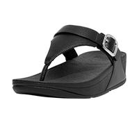 Fitflop Femme Lulu Adjustable Leather Toe-Post Sandals cale, Tout Noir, 42 EU