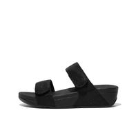 Fitflop Women's Lulu Adjustable Shimmerlux Slides Sandal, tout noir, 36 EU