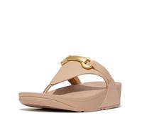 Fitflop Women's Lulu Chunky-Snaffle Leather Toe-Post Sandals, Beige classique, 37.5 EU