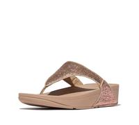 Fitflop Women's Lulu Crinkled-Shimmer Toe-Post Sandals, Metallic Classic Beige, 43 EU