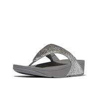 Fitflop Women's Lulu Crinkled-Shimmer Toe-Post Sandals, Silvereen, 41 EU