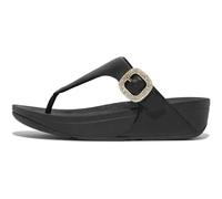 Fitflop Women's Lulu Crystal-Buckle Leather Toe-Post Sandals, Noir, 41 EU
