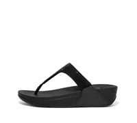 Fitflop Women's Lulu Crystal Embellished Toe Post Wedge Sandal, tout noir, 37.5 EU