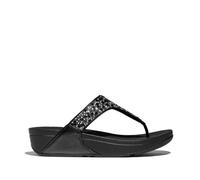 Fitflop Femme Lulu Crystal-Mix Toe-Post Sandals, Noir, 38 EU