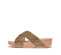 Fitflop Women's Lulu Glitterball Cross Slides Sandal, Or vieilli., 43 EU