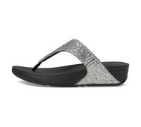 Fitflop Women's Lulu Glitz Toe Post Wedge Sandal, Argenté., 42 EU