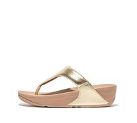 Fitflop Women's Lulu Leather Toepost Thong Sandals, Platino, 43 EU