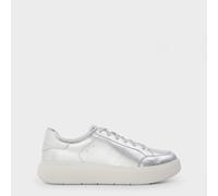 Fitflop Women's Metallic Leather Low-Top Trainers Argent 3 (36) Female