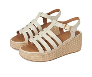 Fitflop Women's Platfforms Espadr. Leather Fisherman Wedge Sandals, beige, 43 EU