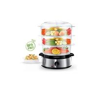 Aigostar Fitfoodie Steel 30INA - Cuiseur vapeur électrique 0% BPA, 800W. Minuterie, 3 niveaux indépendants. Design exclusif.