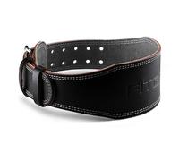 Fitgriff® Ceinture Musculation Classique Homme & Femme - 100% Cuir - Ceintures de Force pour Squat, Soulever de Terre (Black (4 inch), XL)