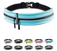 Fitgriff® Ceinture Running - Banane Porte Telephone Sport (pour Tous Smartphones) - pour Course a Pied, Jogging, Sport - Femme et Homme (Cyan, 85-120cm Tour de Taille)