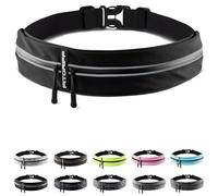 Fitgriff® Ceinture Running - Banane Porte Telephone Sport (pour Tous Smartphones) - pour Course a Pied, Jogging, Sport - Femme et Homme (Black, 62-90cm Tour de Taille)