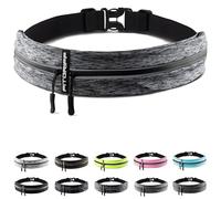 Fitgriff® Ceinture Running - Banane Porte Telephone Sport (pour Tous Smartphones) - pour Course a Pied, Jogging, Sport - Femme et Homme (Grey 2, 85-120cm Tour de Taille)