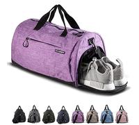 Fitgriff® Sac de Sport Homme & Femme V1 - Sacs de Voyage avec Compartiments Chaussures et Humide, pour Gym, Fitness, Weekend - Duffel Bag (Purple, 48 x 26 x 25 cm (Small))
