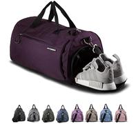 Fitgriff® Sac de Sport Homme & Femme V1 - Sacs de Voyage avec Compartiments Chaussures et Humide, pour Gym, Fitness, Weekend - Duffel Bag (Mulberry, 48 x 26 x 25 cm (Small))