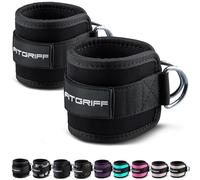 Fitgriff® Sangle Cheville Musculation Poulie V1 - Ankle Straps pour Sport, Kickback, Entraînement des Fessiers - Accessoires de Fitness pour Cable Machines (Noir)