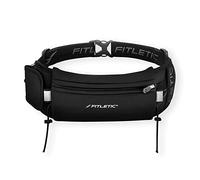 Fitletic Ceinture avec poche néoprène, pochette MP3 et 5 supports gel – Mixte Noir Taille Unique