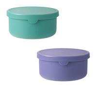 Fitlin 2pcs Silicone Bowls with Lids Set, Reusable Food Container with Airtight Lids, BPA Free Microwave Safe Silicone Bowls for Travel Camping Fridge Food Storage