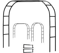 Fitlin Arche de Jardin en Acier for Plantes grimpantes, pergola autoportante à Cadre métallique résistant aux intempéries, Largeur 3 m et Hauteur 2,2 m(Black,W1.4M*H2.3M)