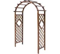 Fitlin Arche de Jardin en Bois for Plantes grimpantes, Treillis d'escalade, résistant aux intempéries, décoration de Gazebo extérieur(Brown,L-Feet 120x215cm)