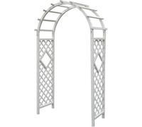 Fitlin Arche de Jardin en Bois for Plantes grimpantes, Treillis d'escalade, résistant aux intempéries, décoration de Gazebo extérieur(White,L-Feet 140x225cm)