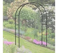 Fitlin Arche de Jardin en métal avec Base Amovible, Robuste et Stable, Support de Fleurs, Treillis métallique for Plantes, pergola de 160 cm(Black,180x220cm)