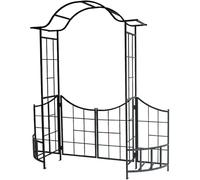 Fitlin Arche de Jardin en métal avec Portail for Plantes grimpantes Grande Arche à rosiers for Cour 208 cm x 225 cm x 46 cm