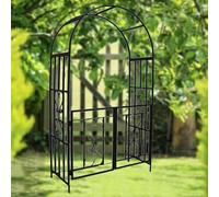 Fitlin Arche de Jardin en métal avec Portail for Plantes grimpantes, tonnelle à rosiers résistante aux intempéries for décoration extérieure