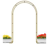 Fitlin Arche de Jardin en métal avec Support Robuste for Plantes grimpantes, Arche à rosiers Jaunes for entrée et Jardin 200 x 230 x 40 cm