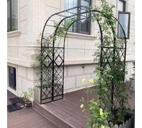 Fitlin Arche de Jardin en métal avec Treillis en Fer Robuste for Plantes grimpantes, pergola d'extérieur résistante aux intempéries avec Bases Stables, Arche Noire Extra Large(W260 x H230cm)