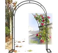 Fitlin Arche de Jardin en métal for Plantes grimpantes, imperméable et Facile à Installer, Arche à rosiers de 3,5 m de Haut for décoration de Jardin extérieur(W2.4M*H2.2M)