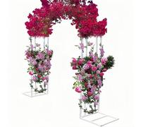 Fitlin Arche de Jardin en métal for Plantes grimpantes, Support for Arche de Jardin for Plantes grimpantes, décoration for Arche de Mariage et fête de Mariage(White,3.4 * 2.3m)
